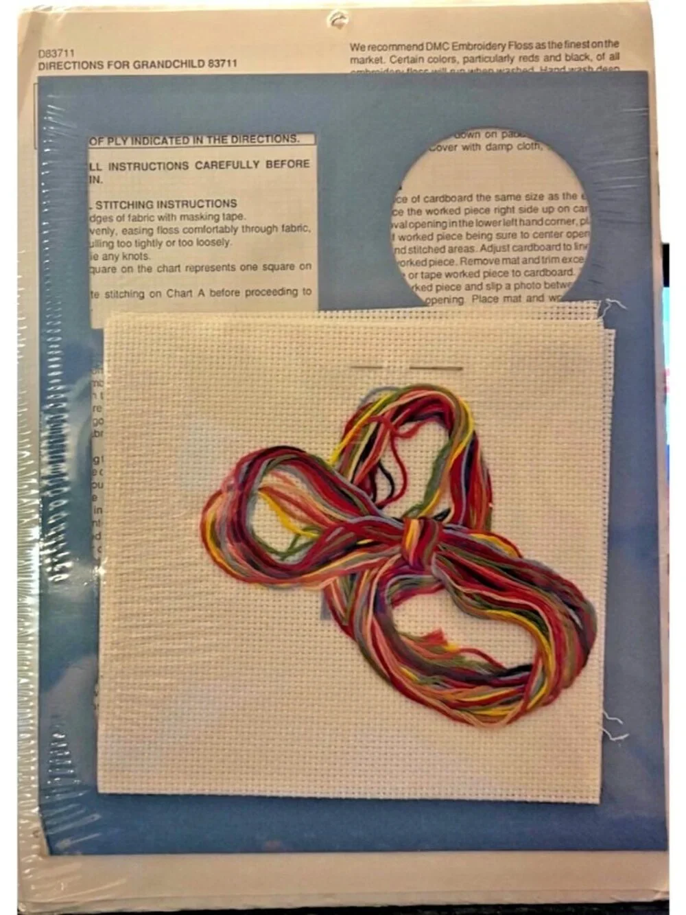 Vintage Cross-Stitch Kit Good Shepherd Grandchild Counted Photo Album Kit #83711